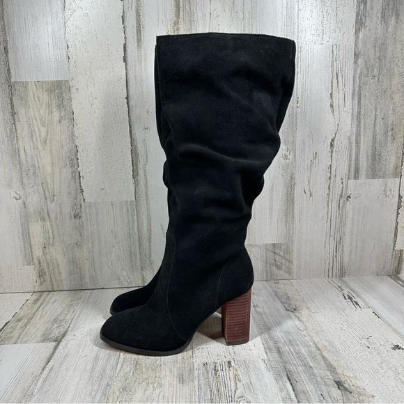 NEW Splendid Gladis Leather Upper Suede Scrunch Block Heel Boots #909 - Picture 1 of 12